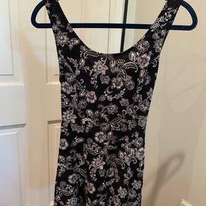 Black floral mini dress